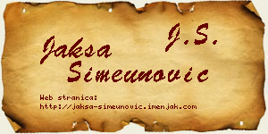 Jakša Simeunović vizit kartica